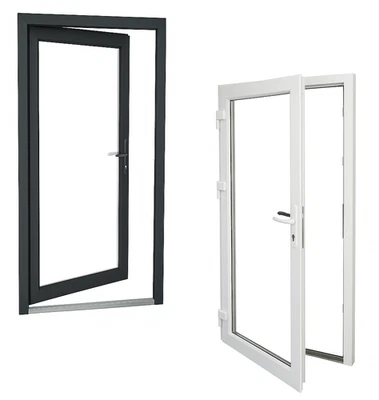 Kunststoff Haus Nebentür Eingangstür Glas Seitentür Anthrazit weiß innenöffnend - Bild 1 von 4
