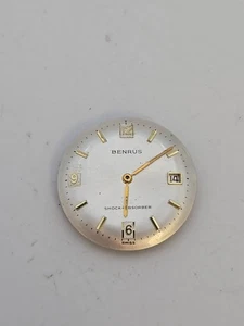 Vintage Benrus Shock Absorber 29mm Manual Day Dial & Movement  - Afbeelding 1 van 4