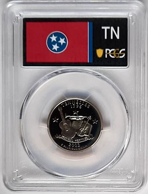 2002-S Clad Proof Tennessee State Quarter-PCGS PR 70 DCAM-State Flag Label - Image 1 of 4