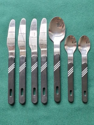 Vintage VIINERS Plastic Handle Stainless Steel Cutlery x 7 80s 90s - Image 1 of 4