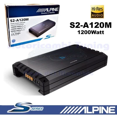 Amplificatore ALPINE S2-A120M Classe D mono S-Series Potenza RMS 1 x 1200W 2 Ohm - Immagine 1 di 4