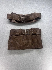 Fashion Nova Womens Set Size S Botton, M Top Brown Short Skirt Zip Polyester - Picture 1 of 10