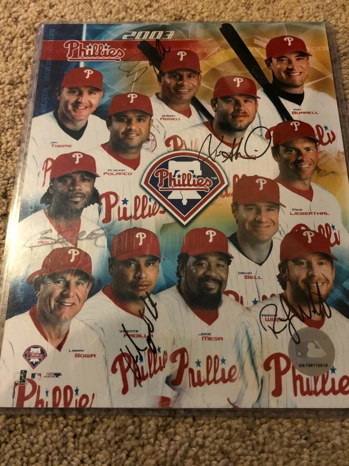 Jimmy Rollins Bobby Abreu Kevin Millwood, Wolf, Padilla Signed 8x10 - Image 1 of 1