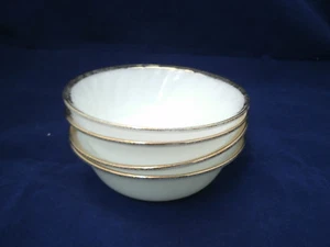 Anchor Hocking Fire King SWIRL GOLDEN ANNIVERSARY Set of 4-4+" Fruit Sauce Bowls - Picture 1 of 3