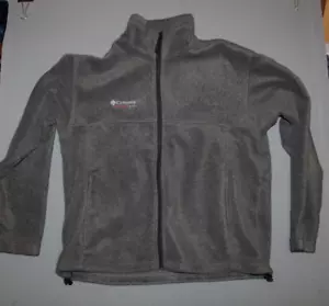Columbia Cross Terra Fleece Jacket Mens Large Gray Running Athletic Full ZIp - Picture 1 of 7