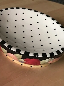 VINTAGE RARE HTF POLKA DOT MARY ENGLEBREIT SOAP DISH OR TRINKET DISH PORCELAIN - Picture 1 of 7