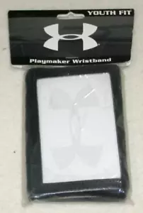 UNDER ARMOUR YOUTH FIT PLAYMAKER WRISTBAND BLACK 1 SIZE FITS MOST - Picture 1 of 4