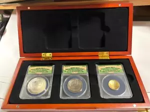 2014 Baseball Hall of Fame 3pc Set - Gold $5, Silver $1, 50c. -ANACS MS70 #60/98 - Picture 1 of 1