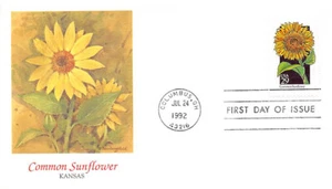 FDOI Wildflowers IOWA - Sessile Bellwort, KANSAS - Common Sunflower, 1992 - Picture 1 of 4