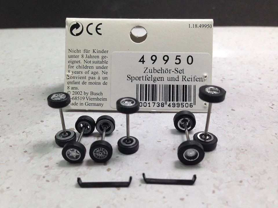 HO 1:87 Busch # 49950 Sport Tires/Wheels - 6 wheel sets - Image 1 of 1