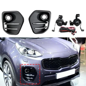 Front Bumper Fog Lamp Lights W/Cover Bezel Wire Set For Kia Sportage 2017-2018 - Foto 1 di 8