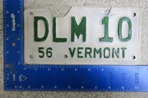 Vermont LIcense Plate 1956 Dealer Motorcycle Tag VT DLM 10 Rare Type - Picture 1 of 2