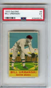 Delong Bill Urbanski Boston Braves 1933 #9 🚀😳💥 PSA grado 5 - Imagen 1 de 2