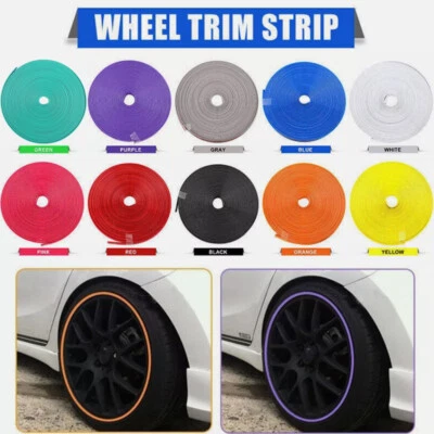 Bande Protection Rebord Jante Voiture Alu Rouleau 8 Mètre Autocollant Universel - Image 1 of 4