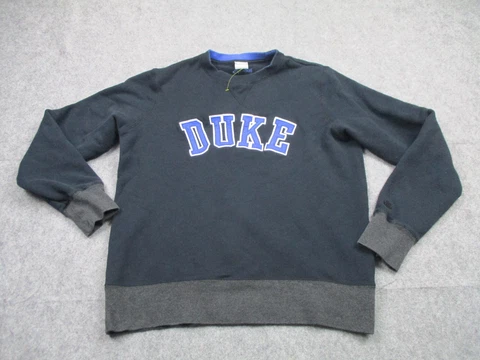 Nike Duke Blue Devils Sweater Mens Large Black Pullover Crew Neck Sweatshirt Cover