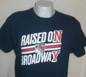 New York Rangers T-Shirt Size XL SGA Raised on Broadway Men's Blue Gildan Pepsi - Picture 1 of 10