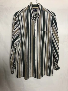Vintage Honors Button Up Langarm L 100% Baumwolle Hemd gestreift - Bild 1 von 3