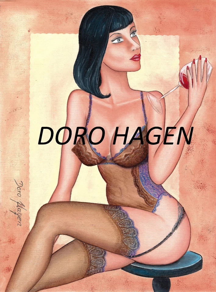Doro Hagen Original Öl Zeichnung auf Ölpapier 240g  30 x 40 cm Malerei Gemälde - Bild 1 von 1