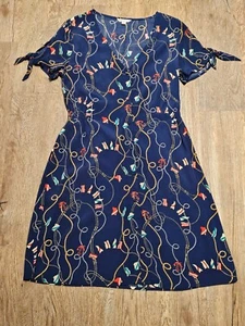 maritimes Kleid v. SPRINGFIELD * Gr. S/36 * blau mit Anker, Segel * Cut-outs - Bild 1 von 9