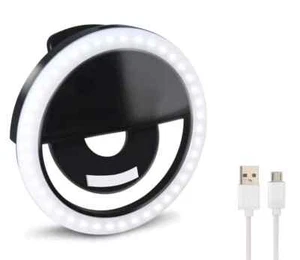 Ring Selfie Blitzlicht Handy Ständer mit Clip Halter Wiederaufladbar Teleskop - Bild 1 von 31