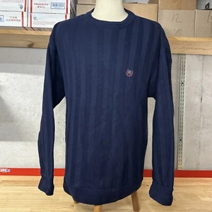 Vtg Chaps Ralph Lauren Knit Pullover Sweater Men’s L Large Made In USA Navy - Picture 1 of 4