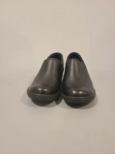 Clarks Womens Channing Ann Slip On Clogs Slip Resistant Leather Black Sz 6. 5 - Picture 1 of 5