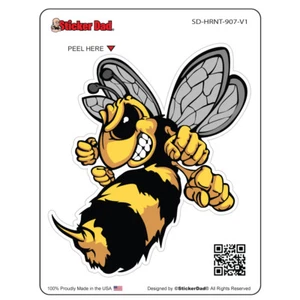 HORNET 907 V1 (4" color: FULL) Full Color Printed Vinyl Window Sticker - Picture 1 of 2