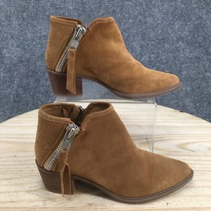 Steven by Steve Madden Boots Womens 6.5 M Doris Ankle Booties Brown Leather Zip - Picture 1 of 17