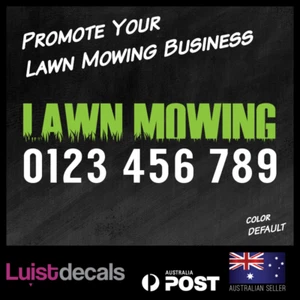 Custom Lawn Mowing Phone Number Name Car/Van Decals Stickers 590mm Business - Picture 1 of 1