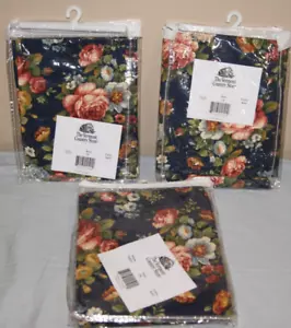Vermont Country Store Valance Tan Floral Rod Pocket Tier Lot 3 (ToteFF) - Picture 1 of 4