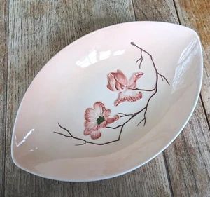Vintage Carlton Ware England large oval bowl pink magnolias pattern - Foto 1 di 7