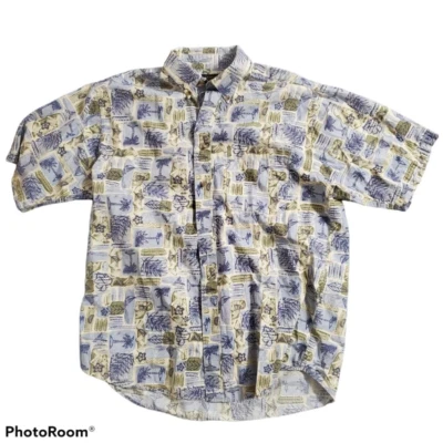 Camisa hawaiana para hombre Cambridge Classics abotonada azul verde manga corta LG Foto 1 de 4