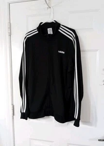 Adidas Trainingsjacke schwarz 3 Streifen durchgehender Reißverschluss Herren Größe XL EUC - Bild 1 von 5