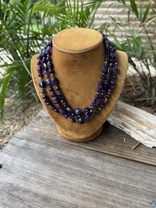 Jay King Amethyst Beaded Necklace with Sterling Silver Accents - Picture 1 of 5