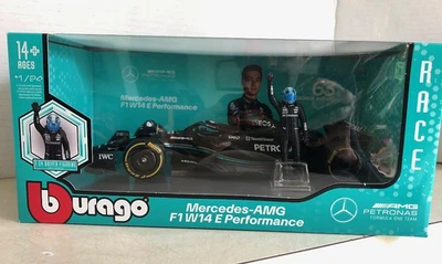 Burago 1:24 Fórmula 1 MERCEDES-AMG F1 W14 E Performance con figura de George Russell Foto 1 de 4