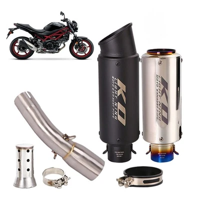 Silenciadores silenciadores de escape tubo de enlace medio motocicleta deslizamiento para Suzuki SV650 2016-23 - Imagen 1 de 4