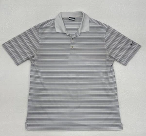 Nike Golf Dri-Fit Polo Mens Large White Black stripes - Picture 1 of 5