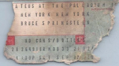 Bruce Springsteen Concert Ticket Stub September 18 1978 Palladium New York NYC - Image 1 of 2