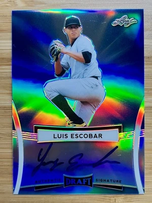 2017 Leaf Draft Authentic Signature - Luis Escobar #BA-LE1 Blue Prismatic 22/25  - Image 1 of 4