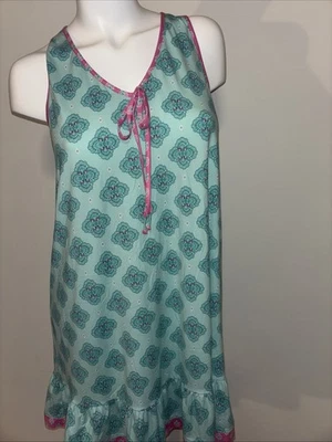 Camisón pequeño para mujer Ellen Tracy estampado medallón aguamarina y rosa sin mangas Foto 1 de 4