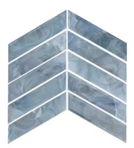 MSI Blue Shimmer 9.95in x 11.85in Glossy Glass Mosaic Wall Tile 12.3 sqft 1 box - Picture 1 of 5