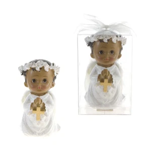 Mega Favors - Ethnic Baby Boy Toddler Praying in White Poly Resin - Blue, 12PCS - Picture 1 of 3