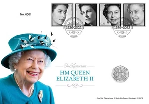 UK In Memoriam HM Queen Elizabeth Brilliant Uncirculated 50p Coin & Stamps Cover - Picture 1 of 1
