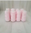 Lot Of 8 Coats Surelock Polyester Thread - Spool 3000 Yds - Color 4415 Pink Used