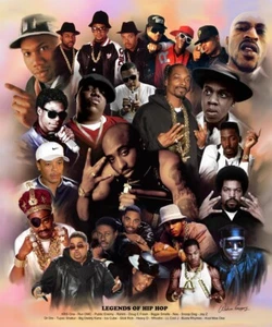 Hip Hop Legends, Wishum Gregory Art, Wall Decor Print Poster 20" x 16" 1535 - Picture 1 of 1