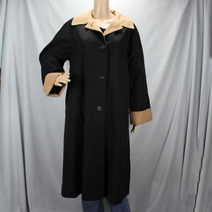 Gabardina De Colección Cymbae Negra con Acentos Bronceados y Revestimiento de Colección Talla 16 Damas - Imagen 1 de 8