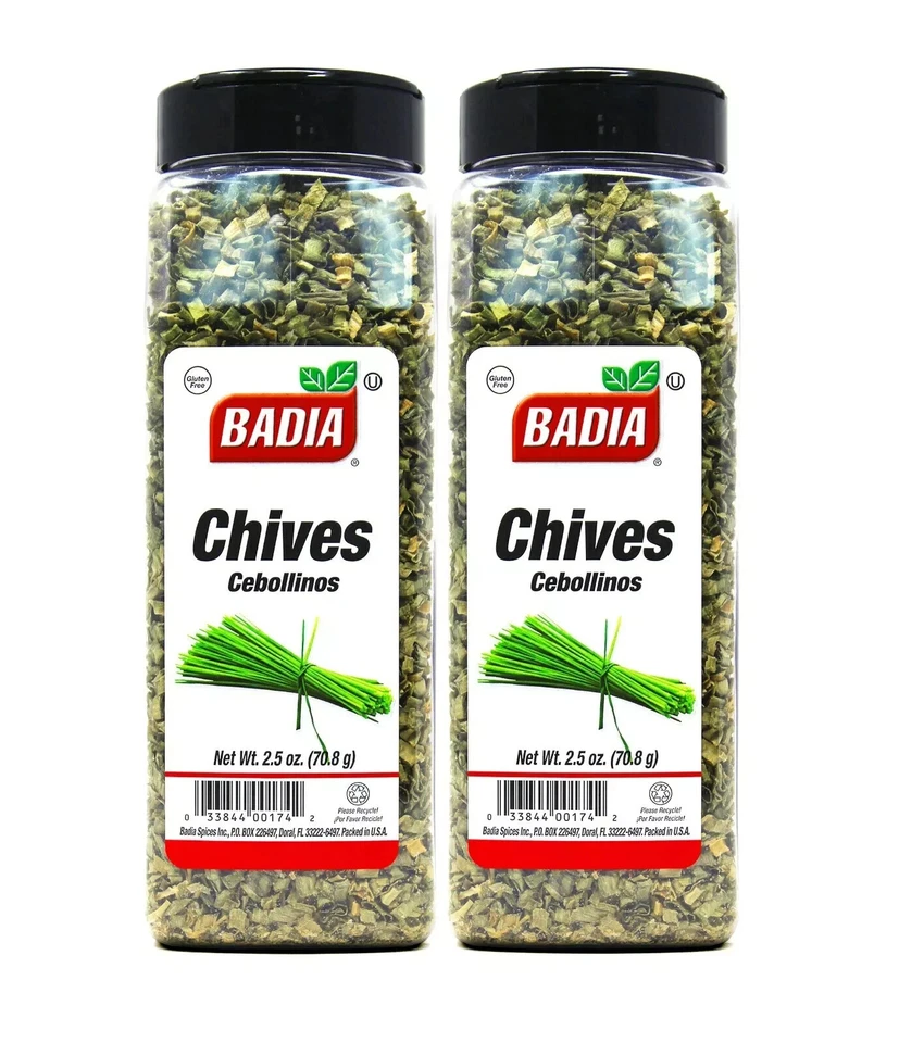 PACK de 2 cebollinos picados Badia botella de 2,5 oz - cebollinos secos, deshidratados, kosher Foto 1 de 2