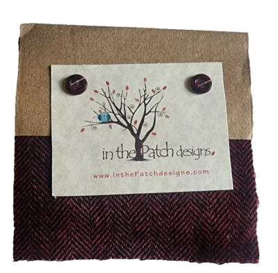 In the Patch Designs Hand 5" Sq  Over-Dyed Felted Charms  Wool Charm Pack Maroon - Image 1 of 4