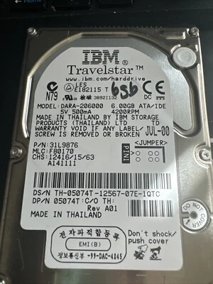 Ibm Travelstar Dara-20600 6Gb Hard Disk Hdd Ide Pata 2.5" Notebook Refurbished - Image 1 of 4