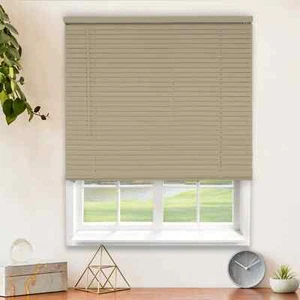 25"x 84" Cappuccino Cordless Mini Blind, 1 in. Vinyl, Room Darkening, Chicology - Picture 1 of 10